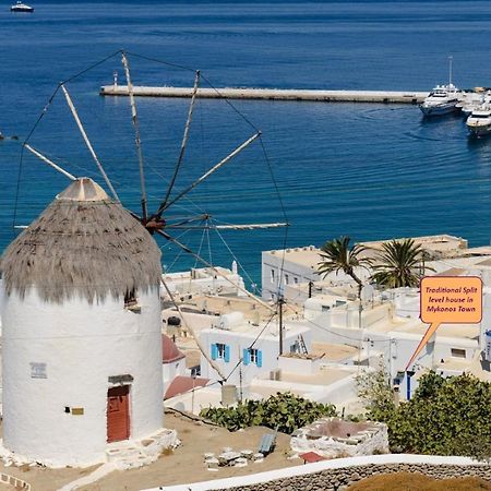 Traditional Split Level House In Mykonos Town Exterior foto